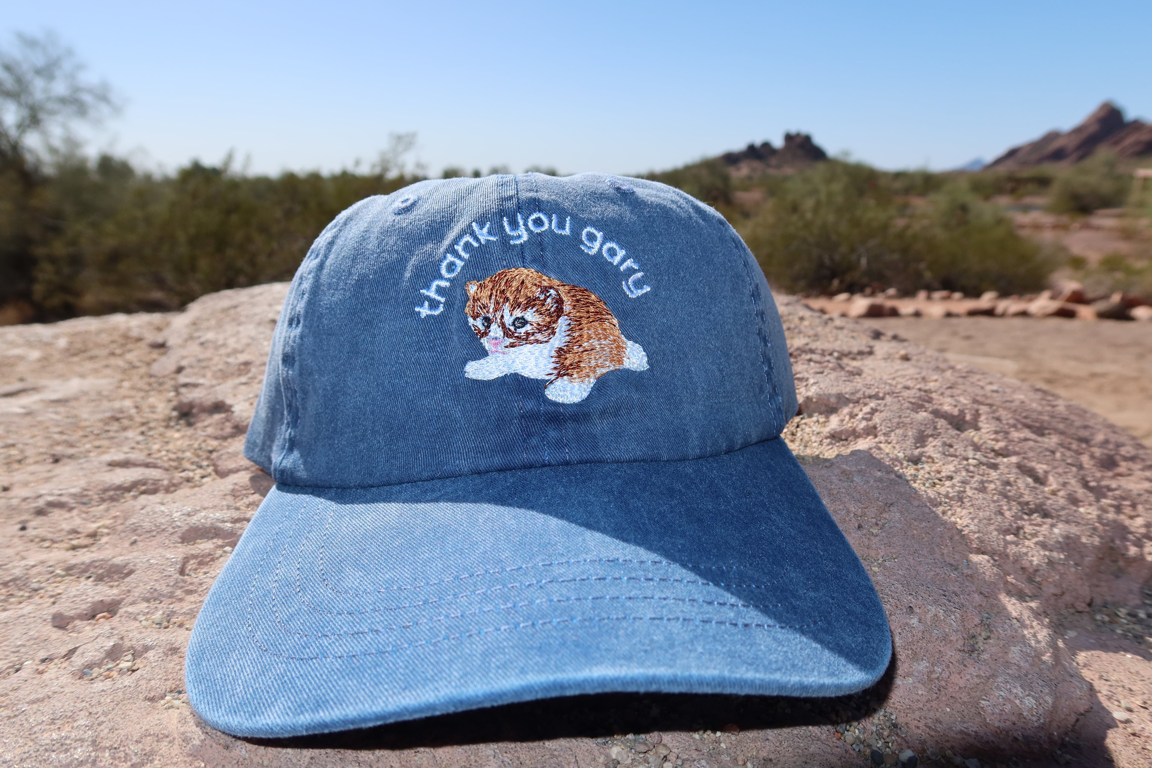 embroidered hat - navy