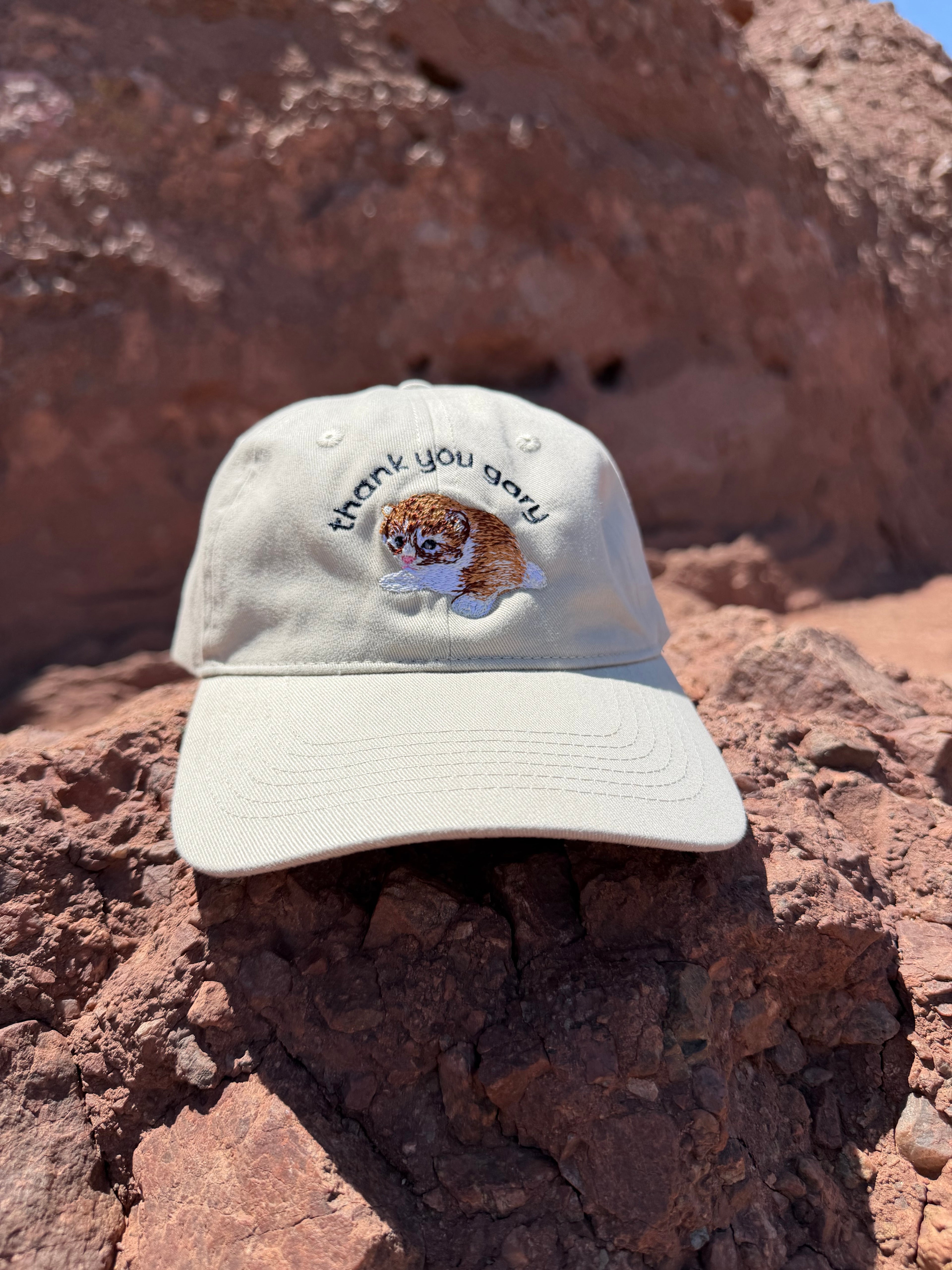 embroidered hat - beige