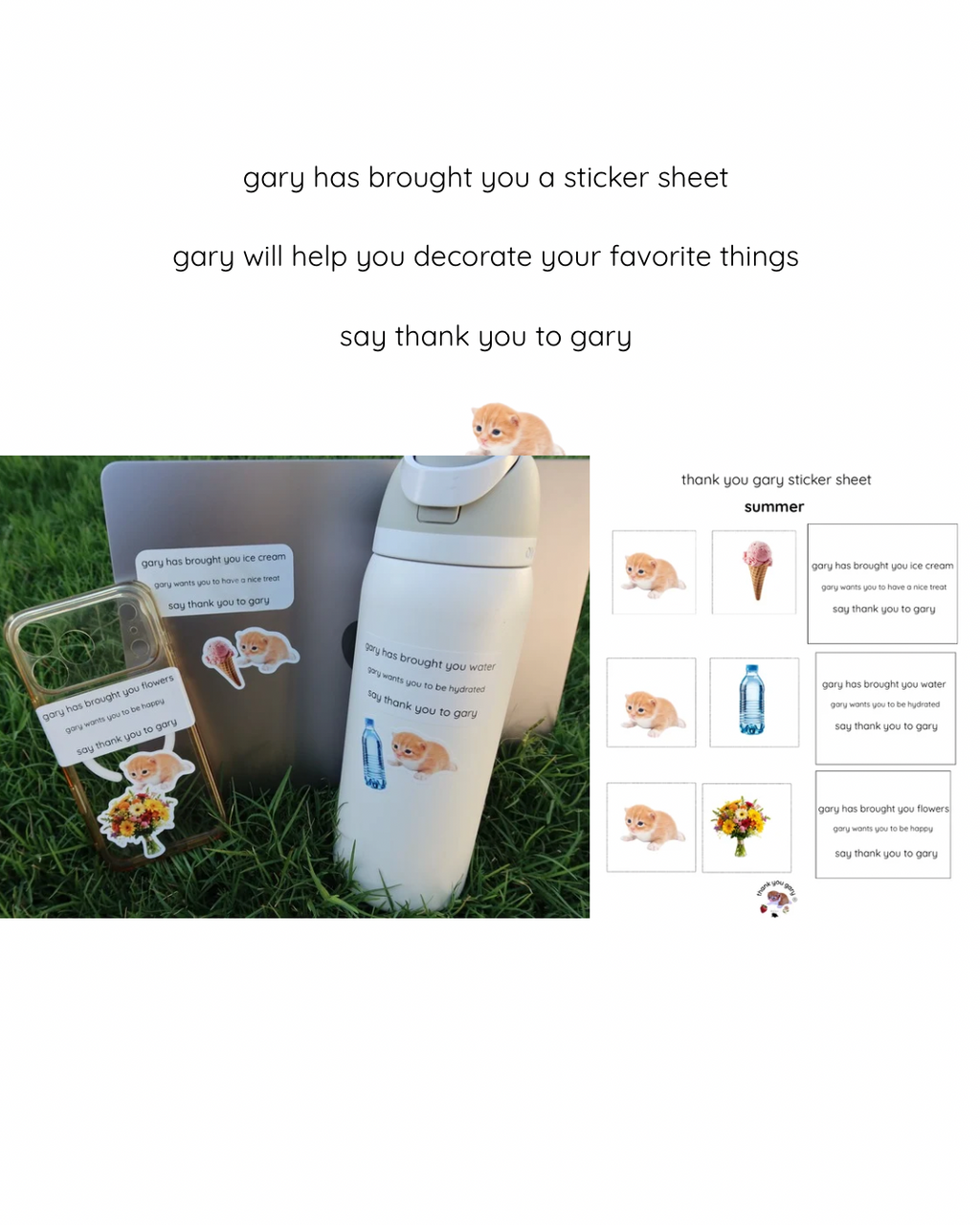 thank you gary sticker sheet - summer