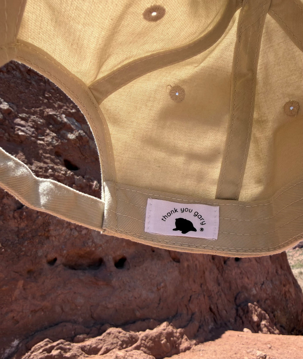 embroidered hat - beige