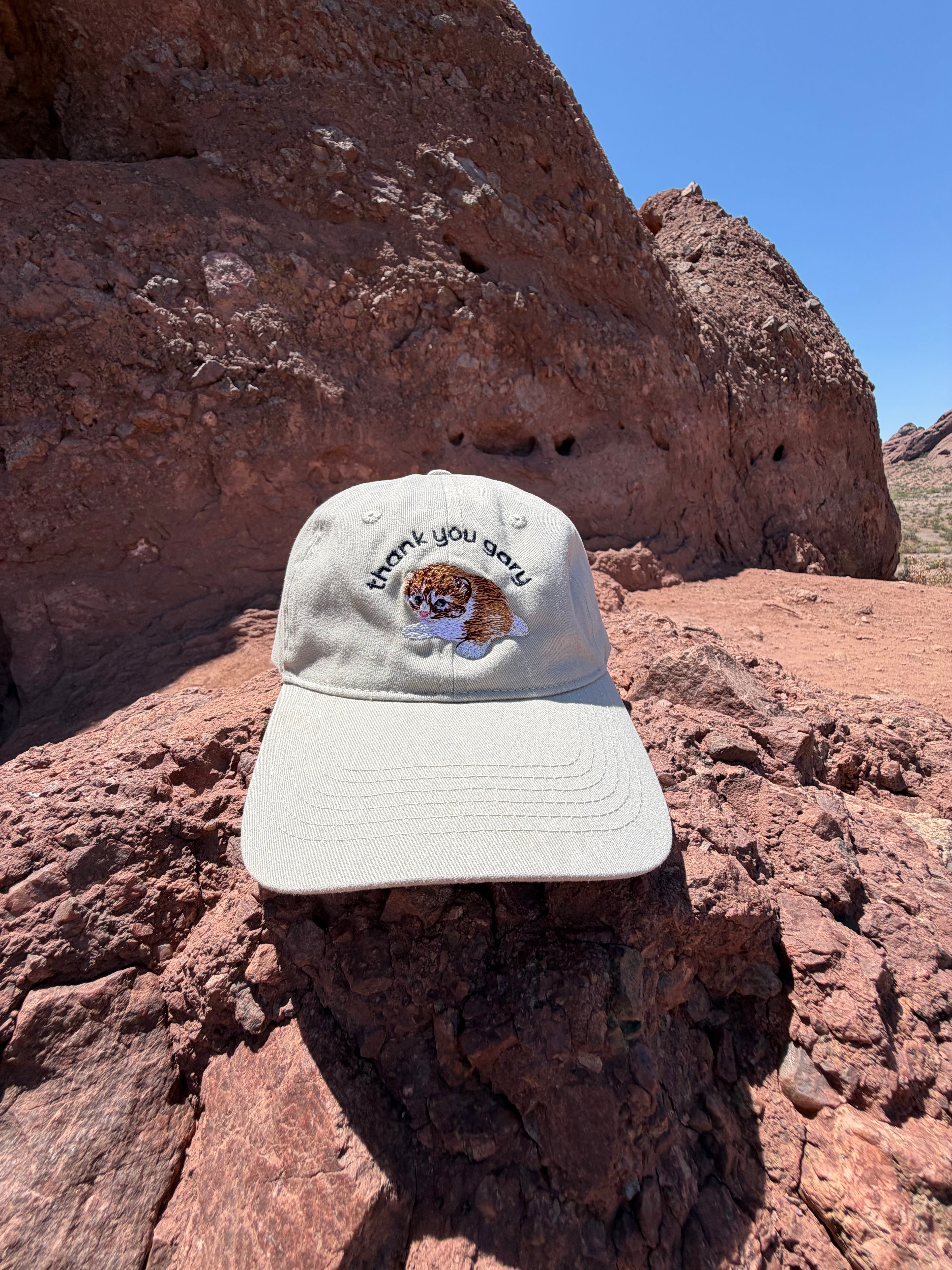 embroidered hat - beige