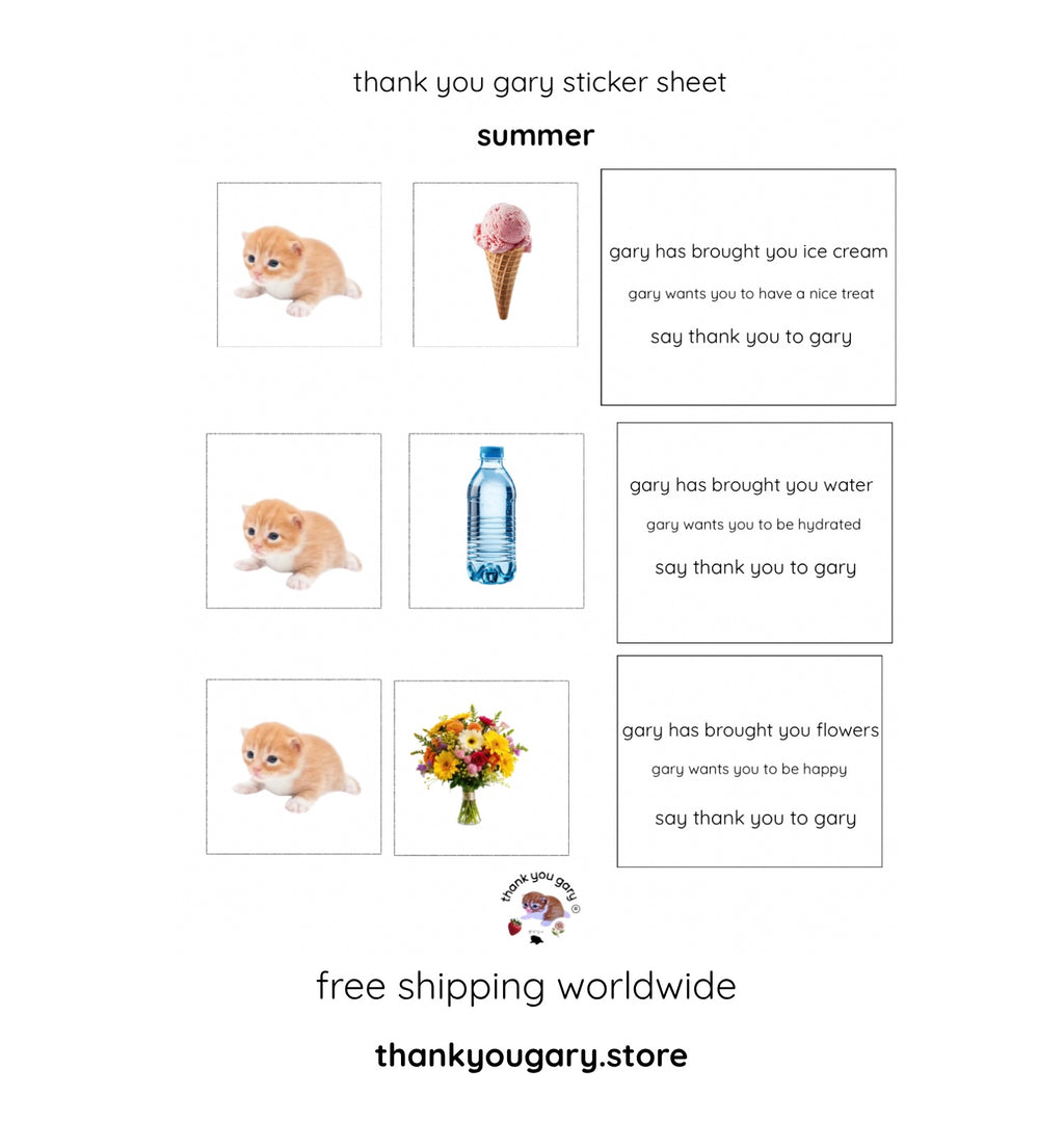 thank you gary sticker sheet - summer